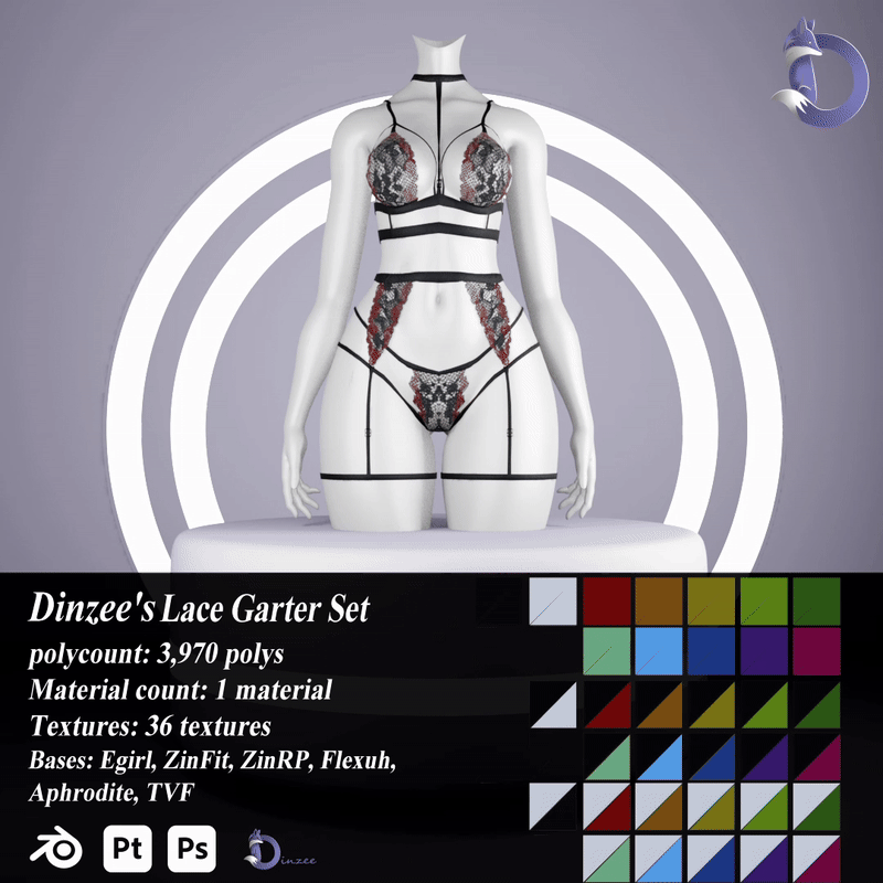 Dinzee's Lace Garter Set